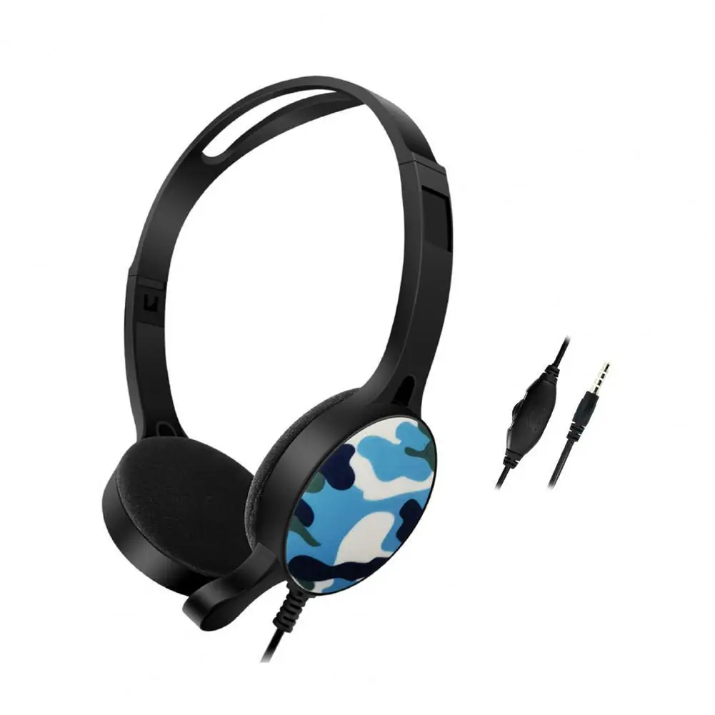 Universal Foldable Headset Retractable 3.5mm Plug Earphone Noise Reduction HiFi Sport Gaming Headphone with Mic