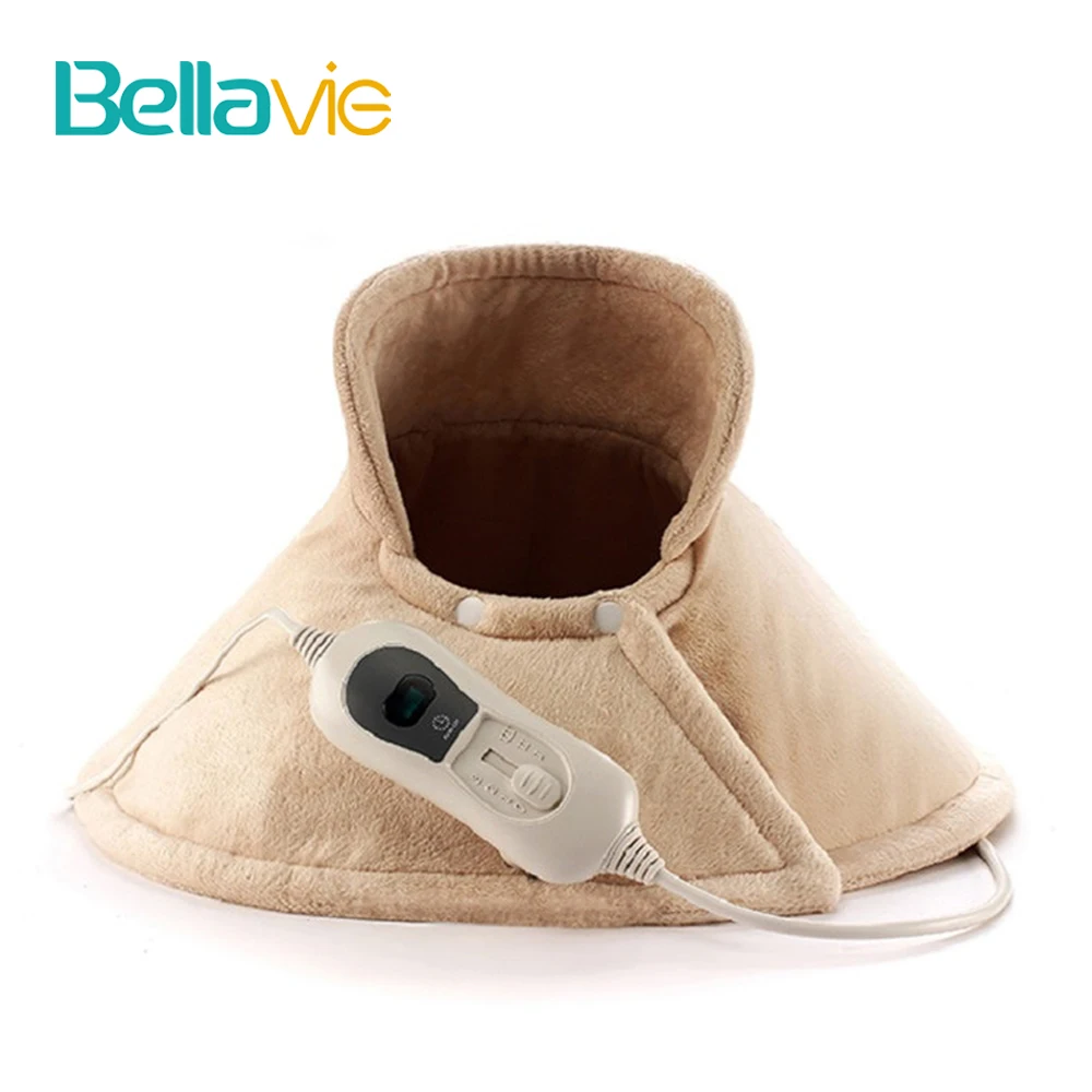 Almofada de aquecimento elétrica, 220v-240v, 100w, 60*62cm, para pescoço e ombro, alívio da dor, enrolado em volta do controle de tomada da ue