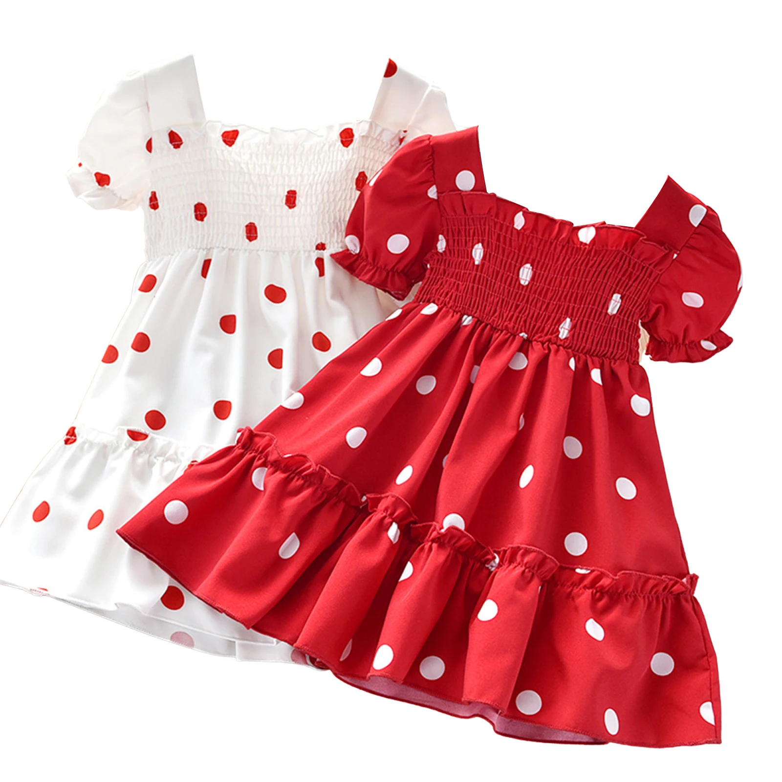 girls red and white pola dot dress Mini Dream Play Dress in Red Polka Dot 2T