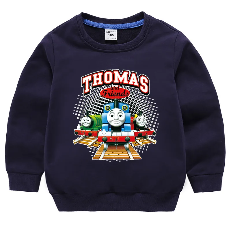 Thomas and Friends new children\'s sweater long-sleeved boy cotton fashion cartoon high-quality shirt round neck bottoming shirt