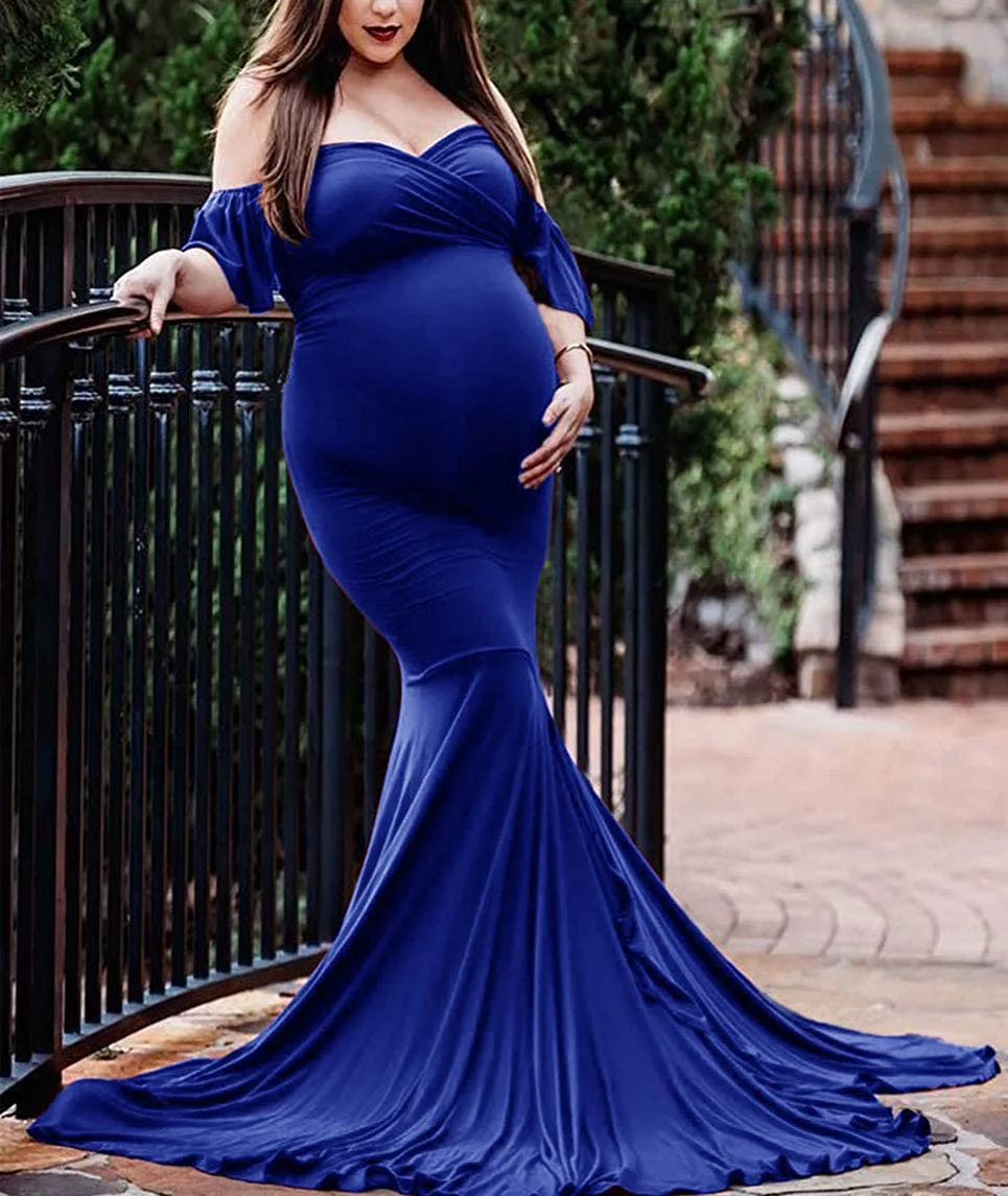Abito Premaman Senza Spalline - Vestito Da Partito, Puntelli Foto, Elegante Per Cerimonie E Servizi Fotografici