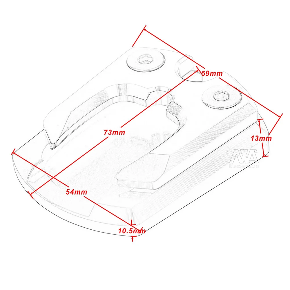 For Yamaha Xmax 125 Side Stand Pad Motorcycle Kickstand Enlarger for X-MAX 250 X-MAX300 Sidestand Extension