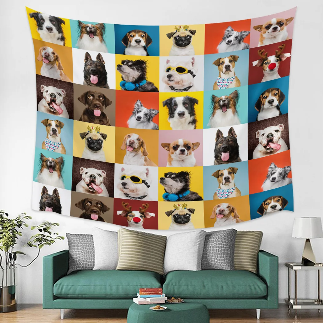 สุนัข Union Bulldog Shepherd Dog Tapestry Beach ผ้าเช็ดตัวปิกนิกเสื่อโยคะตกแต่งบ้าน