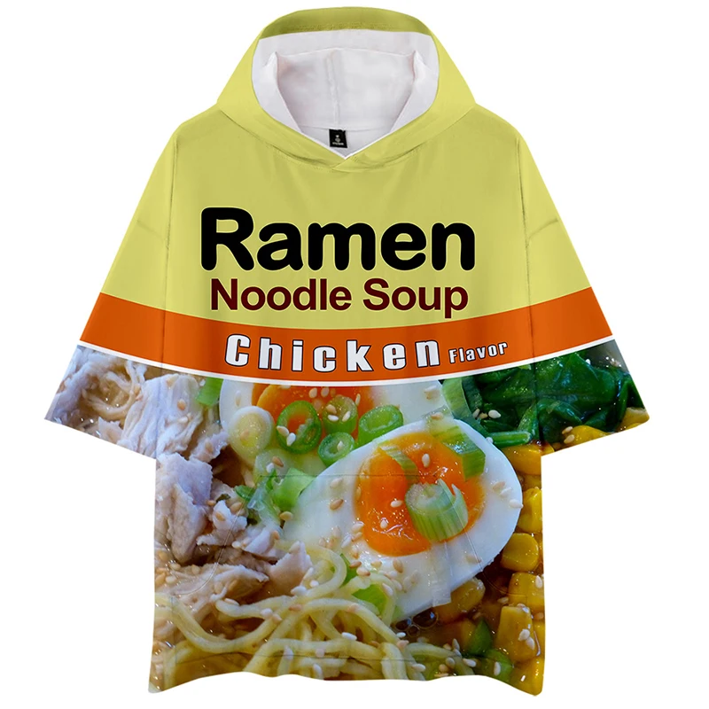 

Japan Ramen Noodle Soup 3d Hoodies Pullover Fashion Cool Men Women Hoodie Tops Short Sleeve Unisex Hooded Sweatshirts Streetwear