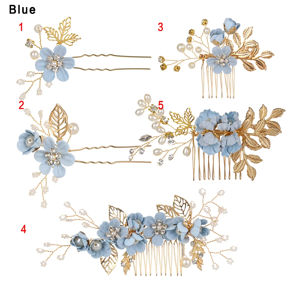 Image 6: Peignes à cheveux en alliage de zinc, couronne de cristal de luxe, belles pinces pour patients de mariage romantiques, diadème de feuilles, bijoux fins, cadeaux d'épingles à cheveux