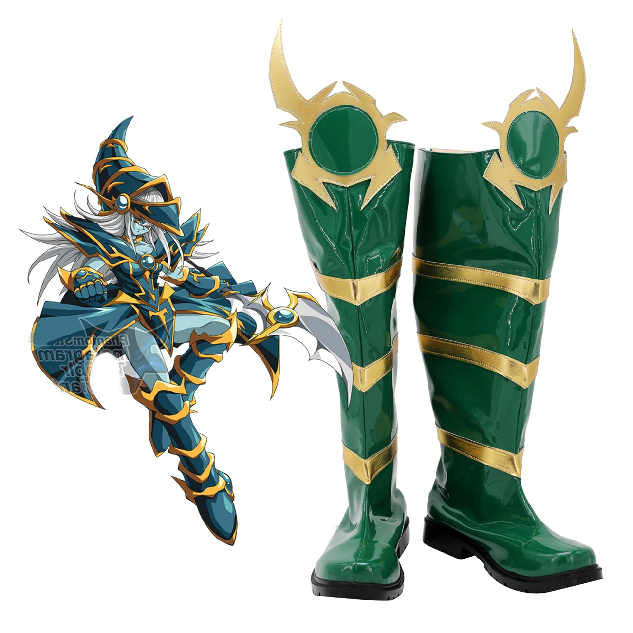 

Yu-Gi-Oh! Duel Monsters Dark Paladin Cosplay Boots Green Shoes Custom Made Halloween Cosplay Shoes