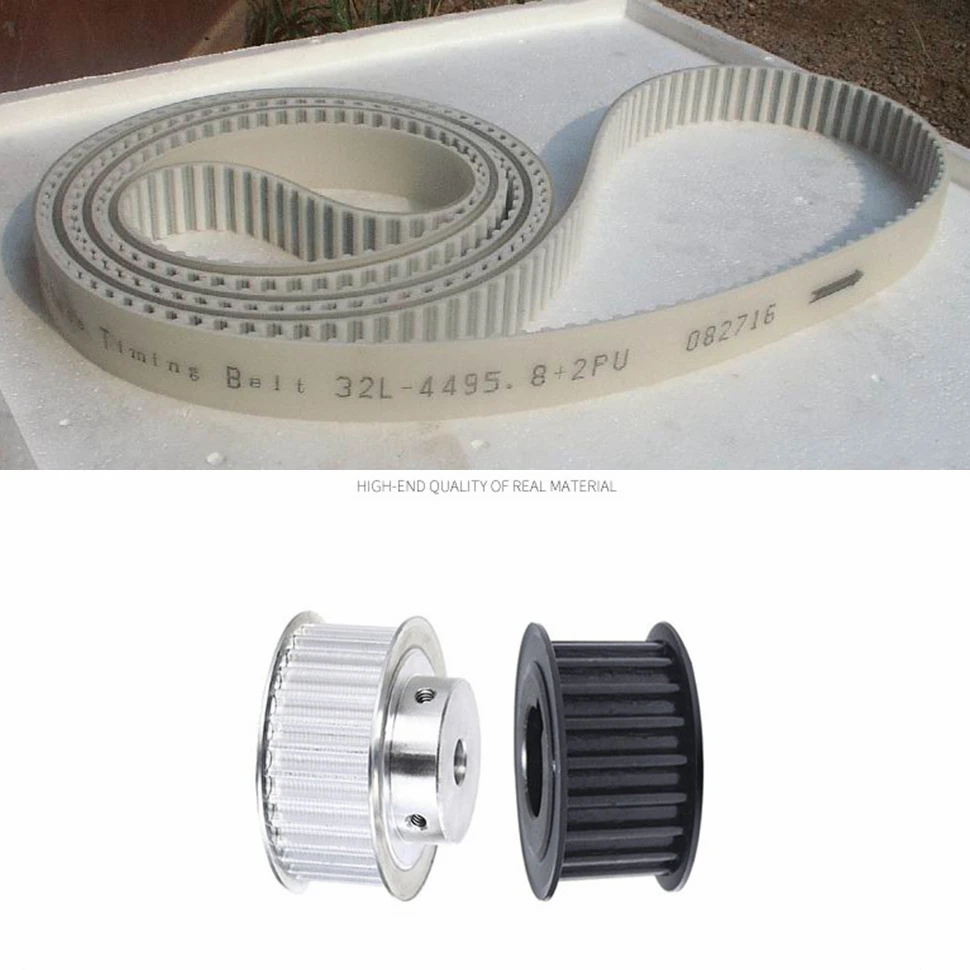 PU Timing belt 32L-4495.8(472)+2PU 1 pieces. timing belt pulleys 2 pcs