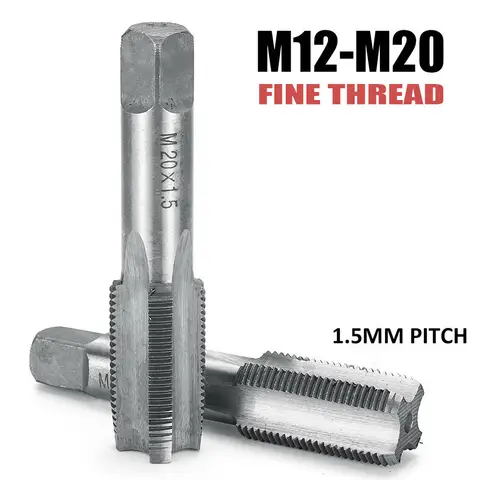 1 쌍 오른손 스레드 탭 스트레이트 플루트 미세 스레드 메트릭 핸드 탭 M14 M16 M18 M20 1.5mm 피치 고속 강철 도구