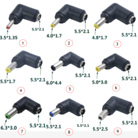 DC Connector 5.5 x 2.1MM Female Power Adapter to 3.0x1.35，5.0*3.0，4.0x1.7， 5.5x2.1，5.5x2.5，6.3x3.0，6.0x4.4MM Male 90 Degree