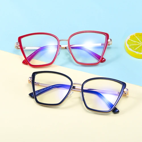 Imagen 2 del producto Hotony-gafas ópticas con montura graduada para mujer, anteojos con bloqueo de luz azul, UV400, resistentes al polvo, a la moda