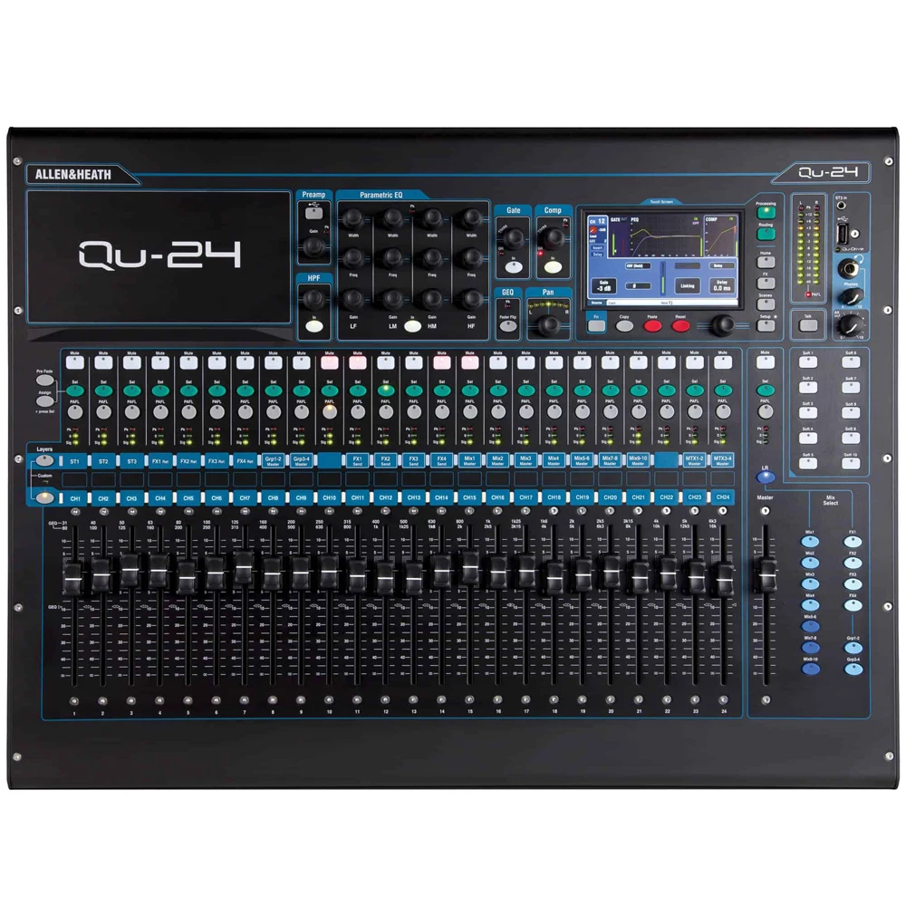 Allen & Heath Qu-24 Digital Audio Mixer Chrome Edition Professional DJ Mixing Console For Audio System