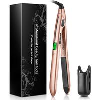 2 in 1Professional Titanium Flat Iron Hair Straightener with Digital LCD Display Dual Voltage Instant Heating Curling Iron