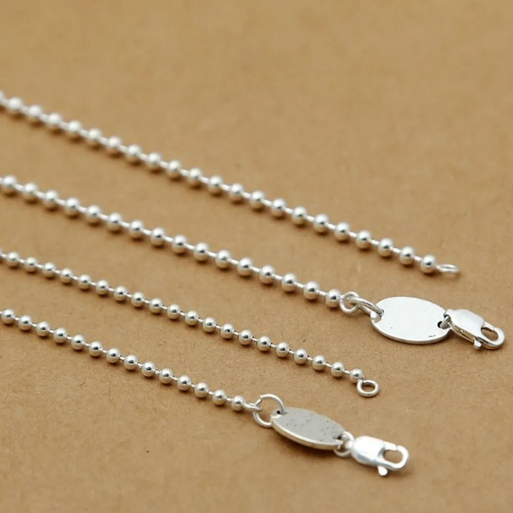 BOCAI Real S925 Silver Jewelry Kroll Cross Sweater Chain 3mm Long Fashion All-Match Necklace for Men and Women Wholesale