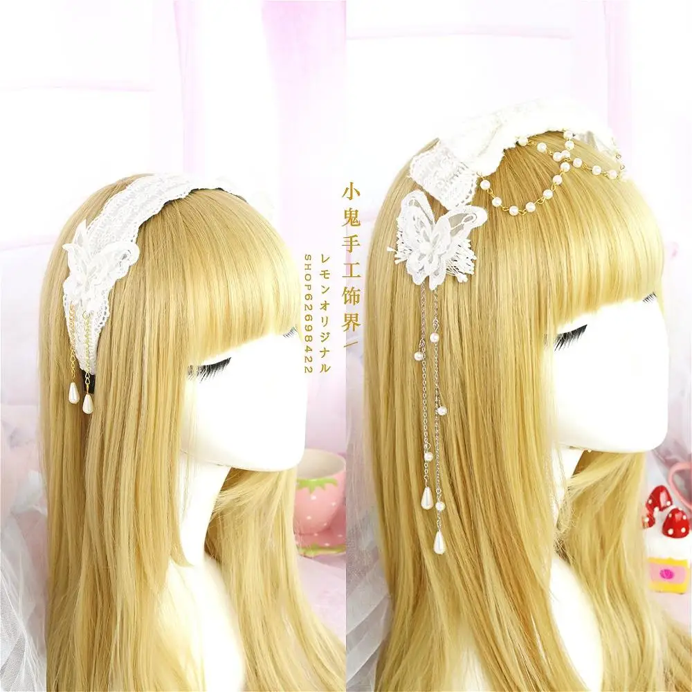 Accesorios para el cabello para niña, accesorios para el cabello de princesa dulce lolita japonesa, banda para el cabello de encaje de palacio/pinza para el cabello, lolita gótica KC loli cos