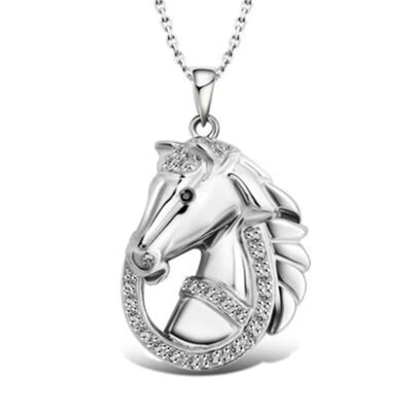 Fashion Hip Hop Necklace Horse Animal Chain Pendant Necklace High Quality Jewelry