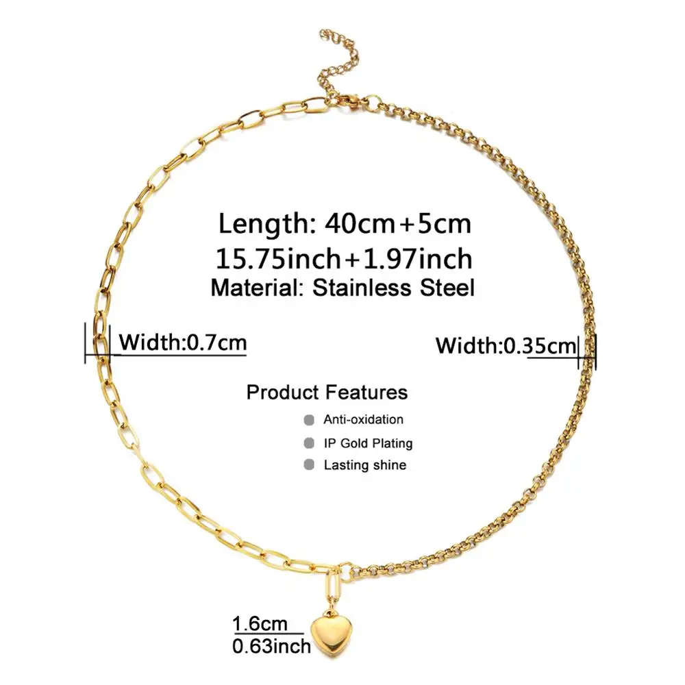 New Style Stainless Steel Jewelry Sets For Women Heart Bracelet Necklace Sets Valentine's Day Gifts