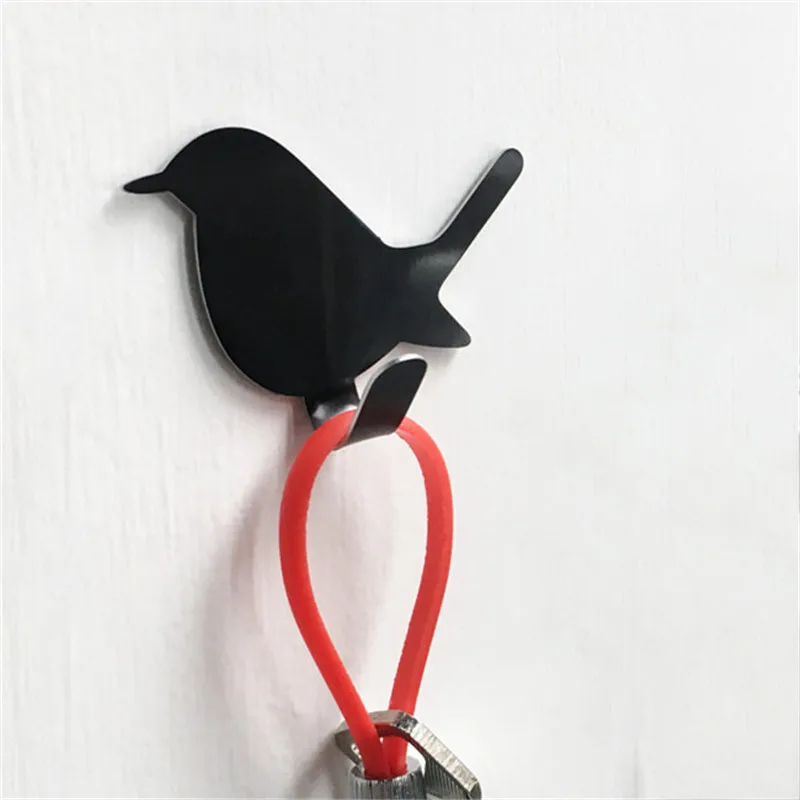 2Pcs Self Adhesive Hooks Bird Pattern Storage Holder for Bathroom Kitchen Hanger Stick on Wall Hanging Door Clothes Towel Racks