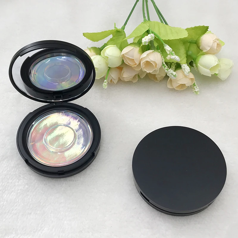 Empty Round Lash Boxes Black Mirror Lash Case Come With Clear Tray without Eyelashes