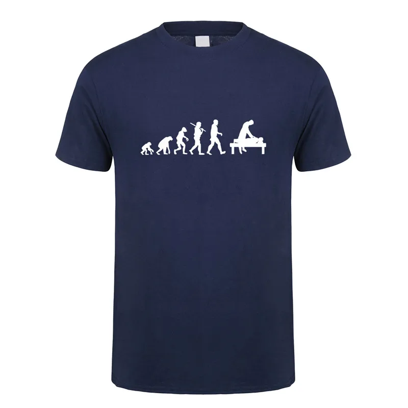 New Chiropractor Evolution T Shirts Men Summer Cotton Short Sleeve O Neck Chiropractor T-shirt Massage Man Tshirt Tops TM-035