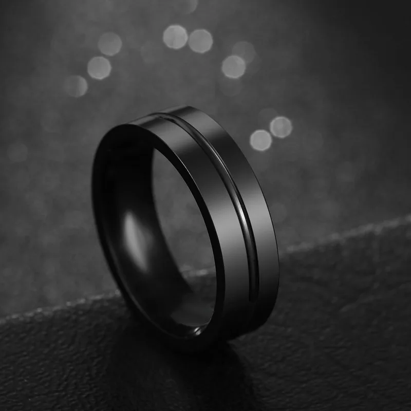 Acheerup Engrave Name Stainless Steel 6mm Couple Zircon Rings Women Men Personalized Wedding Jewelry Engagement Gift For Lovers