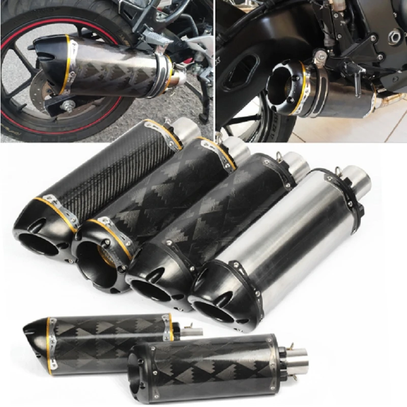 

51mm Carbon Fiber Universal Motorcycle Exhaust Tailpipe Muffler Pipe Motocross Escape Moto for Z900 Gsr 600 Nmax 125