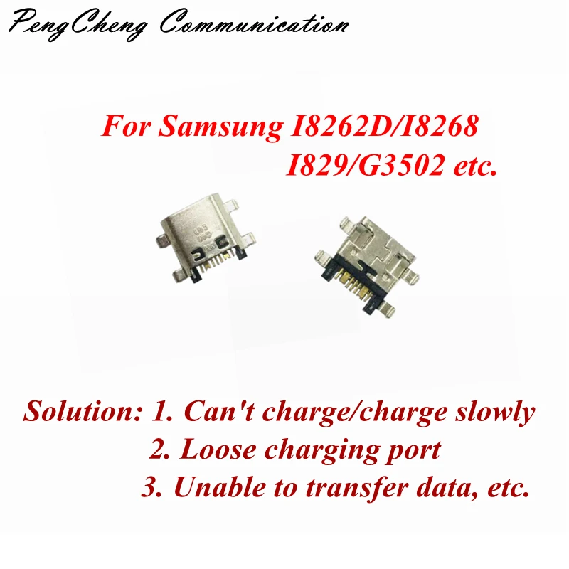 10pcs-100pcs For Samsung I8262D I8268 I829 G3502 Micro USB Charging Dock Port Connector Socket Repair Parts