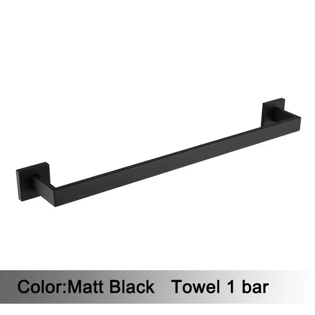 Zwarte Badkamer Hardware Set 304 Roestvrijstalen Handdoekrek Toiletpapierhouder Handdoekhouder Badkameraccessoires