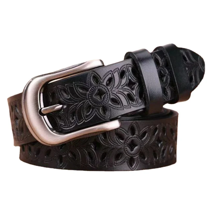Nieuwe Vrouwen Riem Met Holle Patroon Luxe Riem Ontwerpers Vrouwen Vintage Pin Gesp Riem 2.8Cm