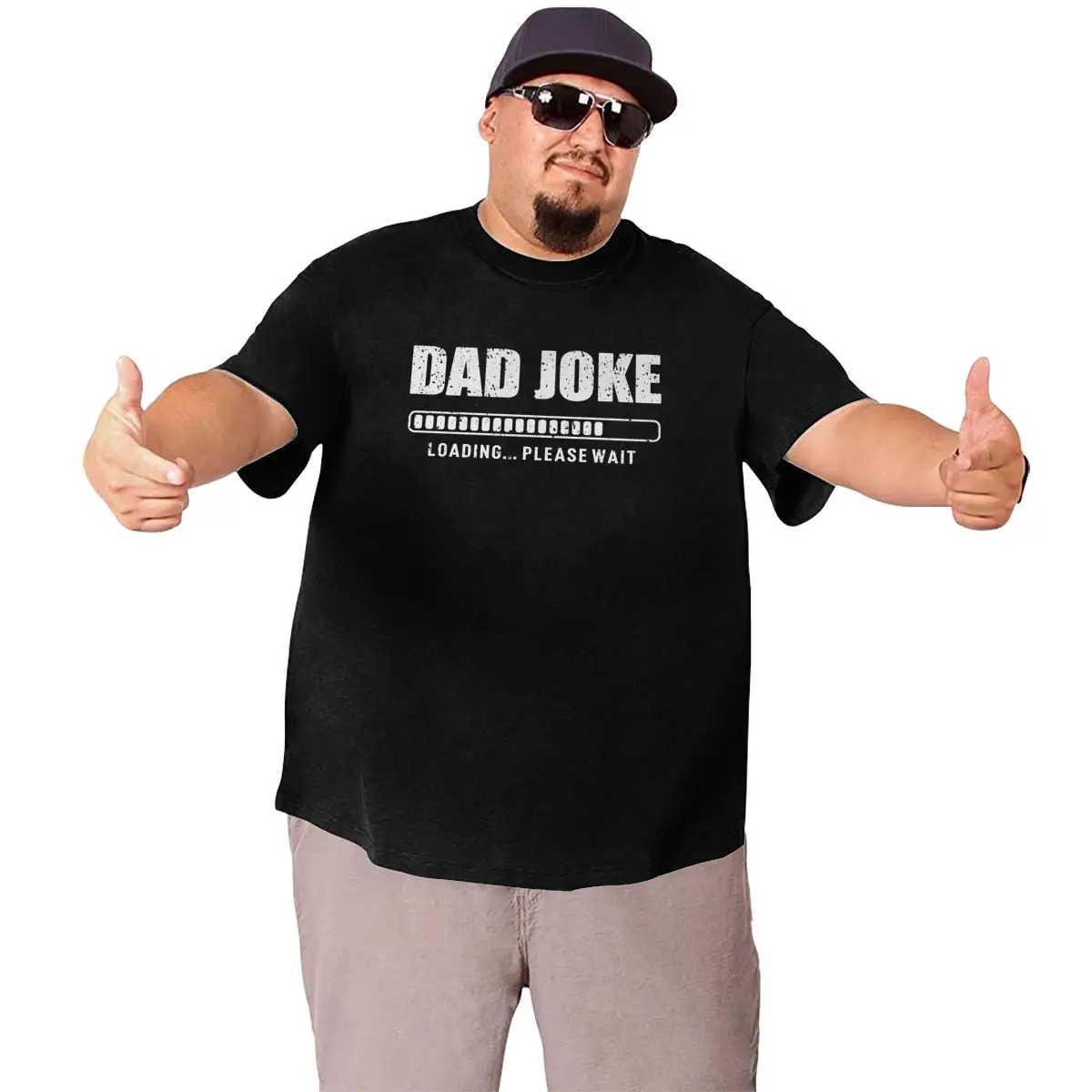 Dad Joke Loading Bad Pun T-Shirt Men Father\'s Day Gift Hipster Big Tall Tee Shirt Crew Neck T Shirts Plus Size 4XL 5XL 6XL Tops