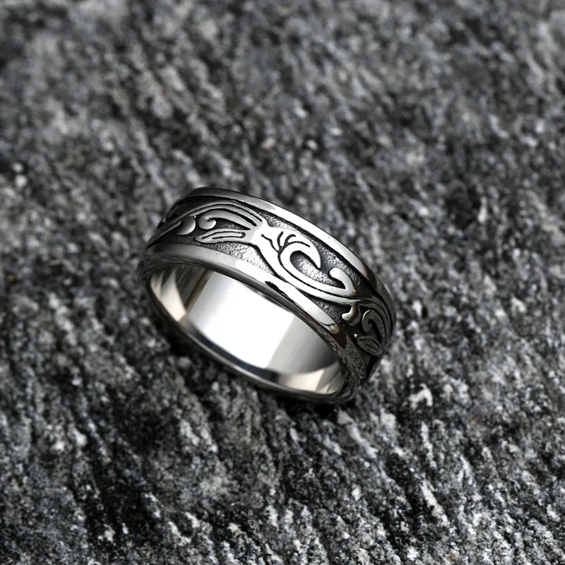 Geometric Solid Fashion Ring Stainless Steel Mens Polishing Viking Jewelry  BR8-714