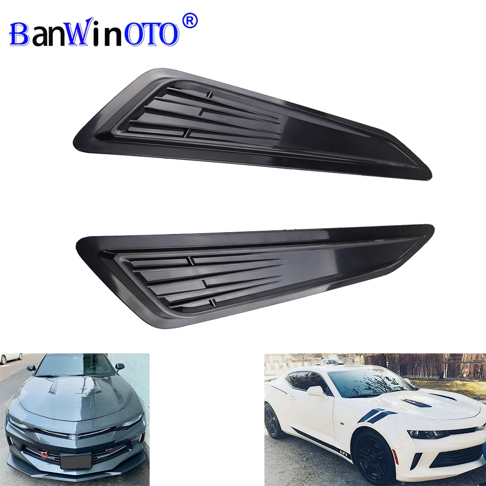 

Universal Decorative ABS Plastic Car Air Intake Hood Bonnet Vents Scoop Cover Fit For 2016-2020 Chevy Camaro 1LT LS RS