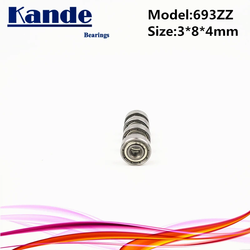 Kande Bearings 693ZZ 10pcs ABEC-1 693 ZZ  ABEC-3 693ZZ ABEC-5 693-2Z Miniature Deep Groove Ball Bearing 3x8x3mm 693 image 2