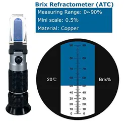 Brix Refractometer Hand Held Refractometers with Automatic Temperature Compensation for Sugar Content Measurement Brix Scale Ra