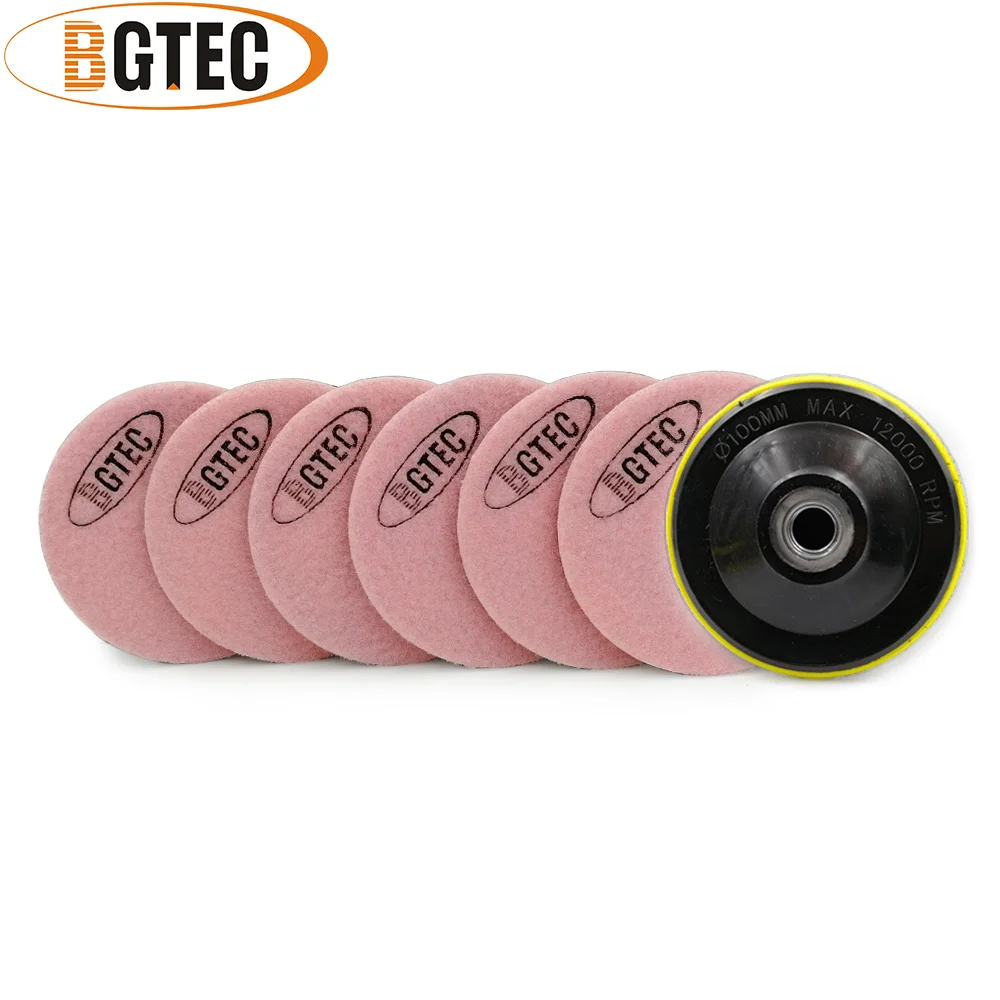 BGTEC 4 pollici 6pcs #3000 del diamante bagnato tamponi per lucidare flessibili con M14 Plastica Backer pad 100 millimetri di marmo E granito levigatura a disco