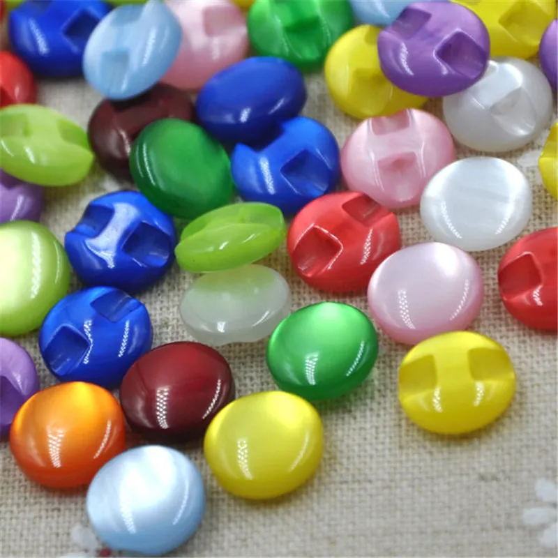 50/100 pcs pack Child Clothes Candy Color Eye Cat Stone Resin Button Shirt button/Sewing DIY Crafts PT82