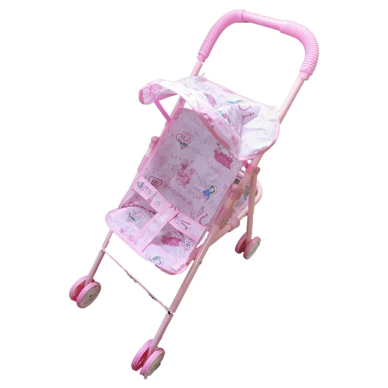 Baby Stroller Trolley Toy For Simulation Doll Accessory Girls Play House Toys Pretended Play Doll Accessories For Kids 8168