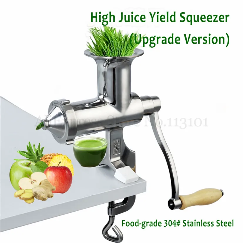 Free Shipping_Manual Juicer Squeezer Fuite Juice Presser Wheatgrass Extractor Stainless Steel High Yeild