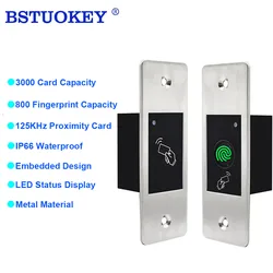 Waterproof Metal Access Control Embedded RFID 125KHZ Reader Keyless Door Opener Fingerprint Access Control All-in Machine