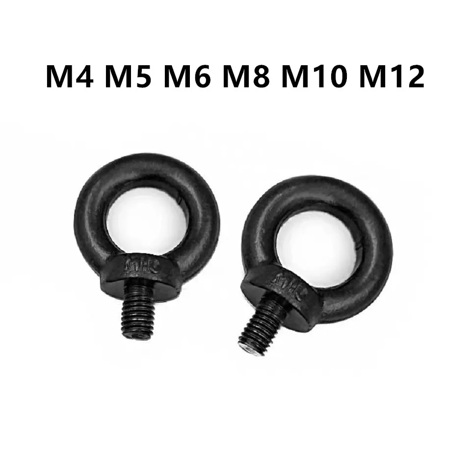 

10CS GB825 DIN580 Black 304 stainless steel extension eyebolt o - ring bolt for marine use M4 M5 M6 M8 M10 M12