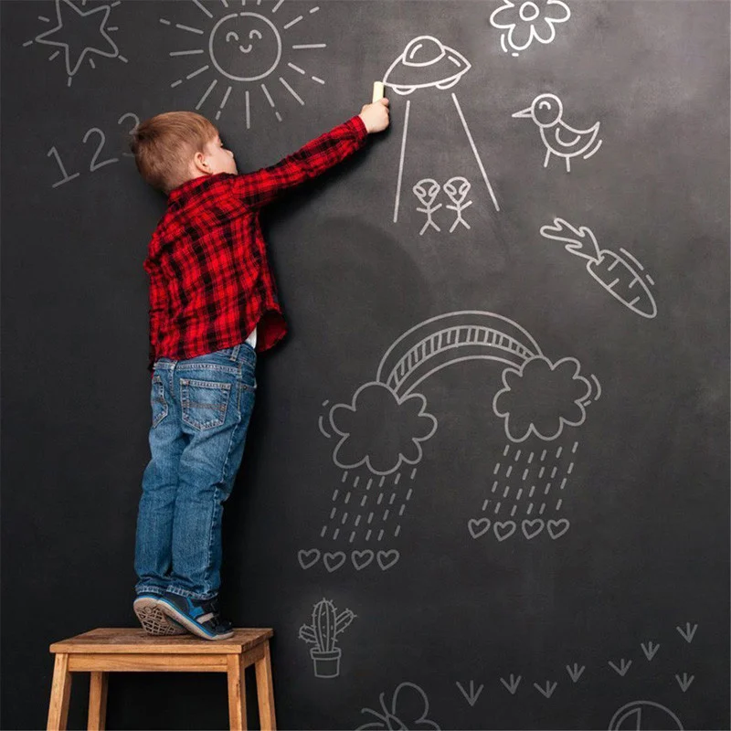 

Blackboard Stickers Children Drawing Toy Vinyl Chalkboard Graffiti Wall Film For Work Removable Wall Stickers 45*100CM