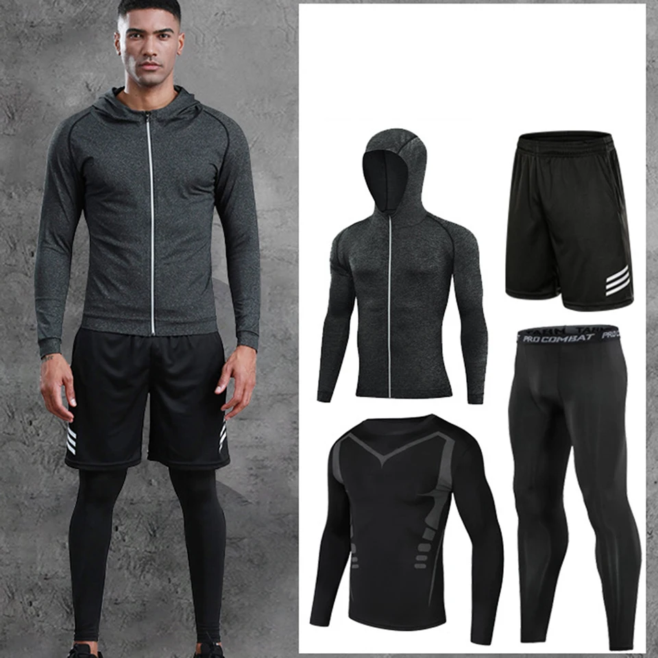 Rashguard Male Mma T-shirt+ Pant Sets Men\'s Compression Suit BJJ Muay Thai MMA Shorts Kick Boxing Tracksuit Gym Fitness Clothing