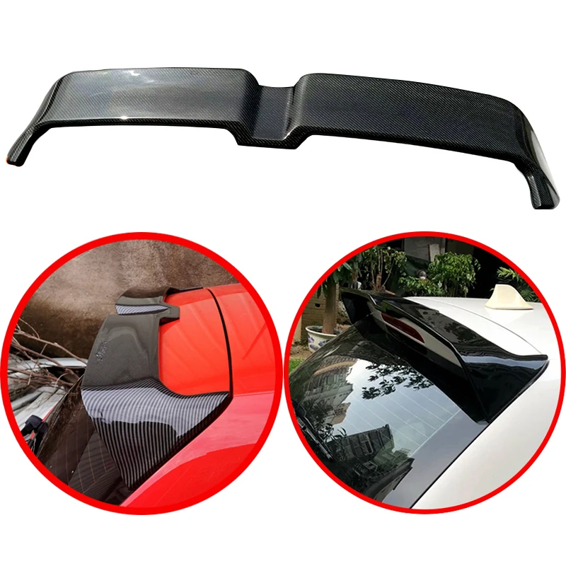 

For Volkswagen VW Polo 2011-2017 ABS Spoiler Carbon Fiber Look or Glossy Black or Without Paint Polo Rear Roof Wing