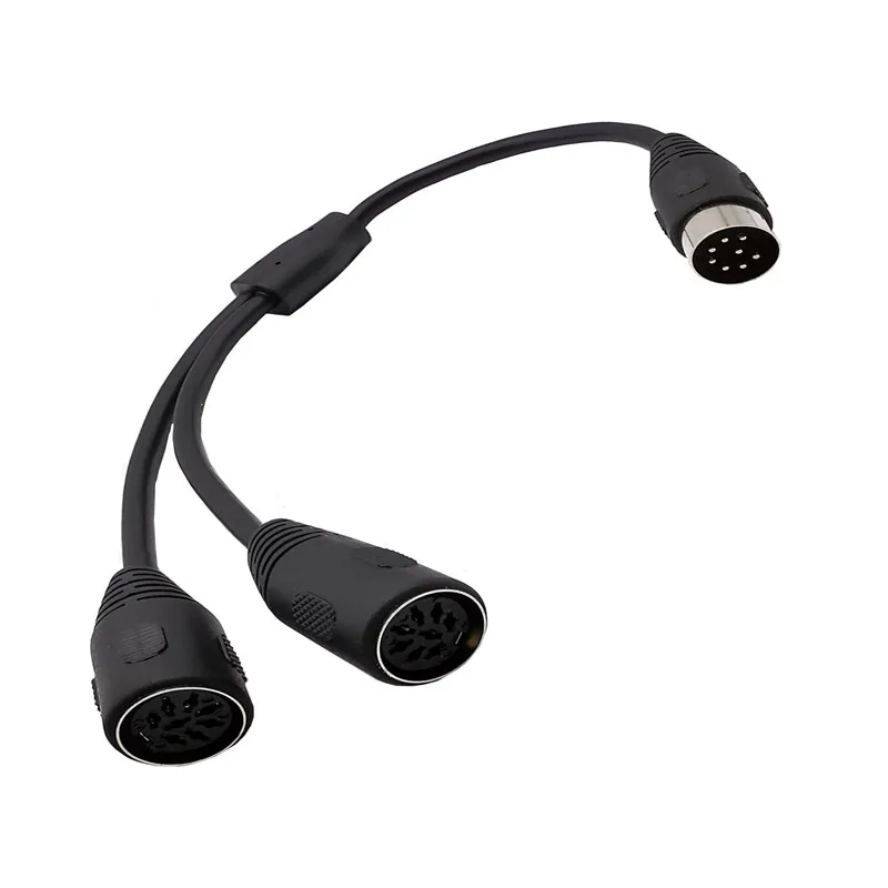محول كابل 8-Pin DIN ، محول ذكر إلى 2 أنثى ، 0.3 متر