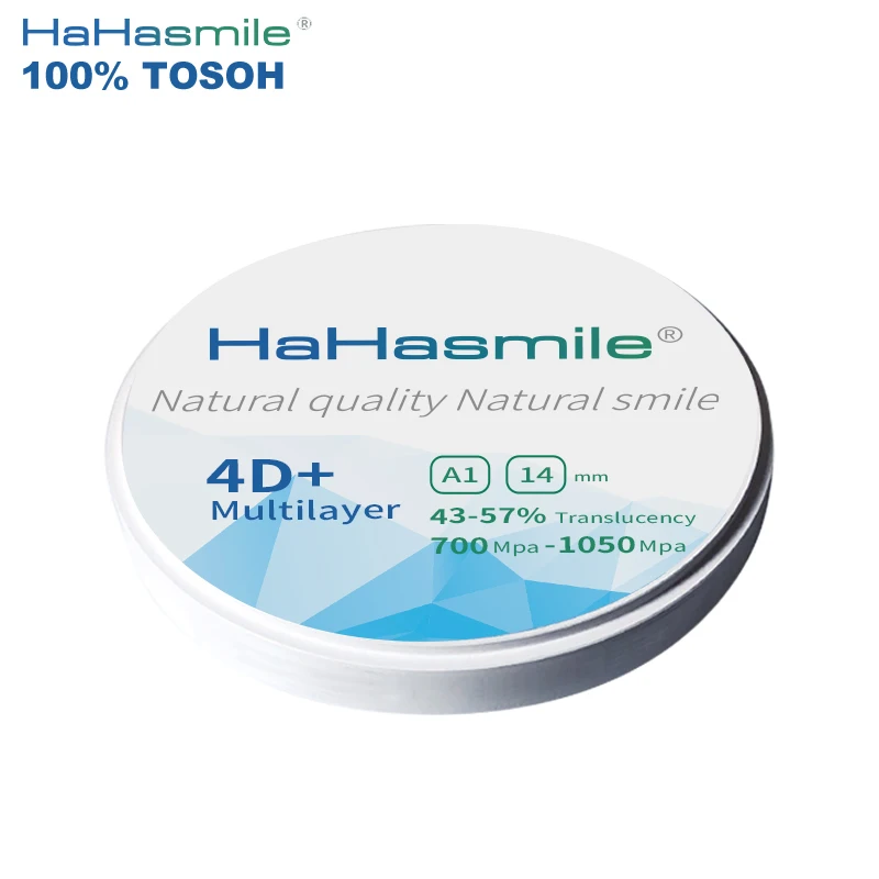 HaHasmile 4D+ Zirconia Multilayer Disc 98mm A1 High Strength Zirconia Block Dental Laboratory Restoration Material