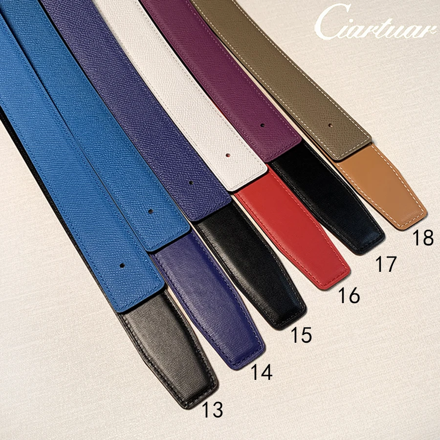 2023 WITHOUT BUCKLE Ciartuar for men women 3.2cm 19 colors belt high quality cowskin genuine leather two sides free shipping