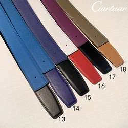 2026 WITHOUT BUCKLE Ciartuar for men women 3.2cm 19 colors belt high quality cowskin genuine leather two sides