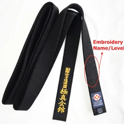 Cintura professionale Kyokushin Karate Kyokushinkai cintura nera giappone cinture Tokyodo ricamo giapponese nome personalizzato cinture Karate IKO