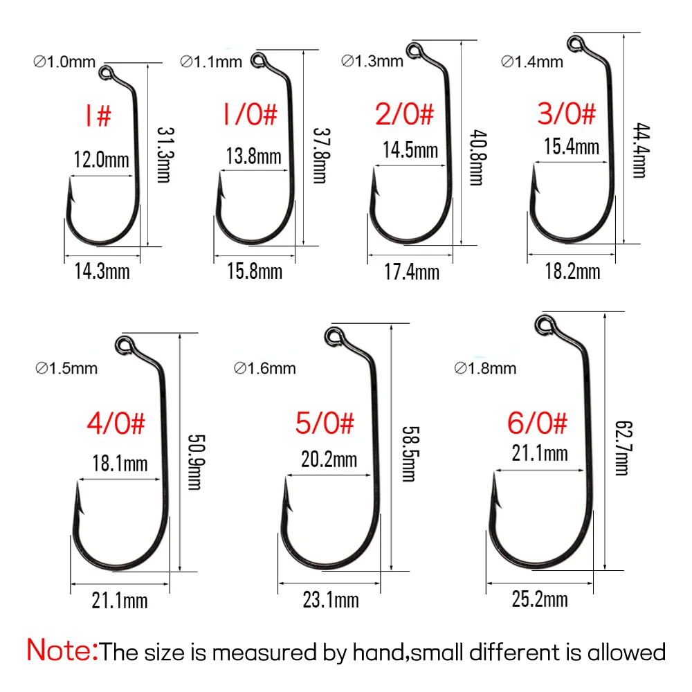 Elllv Jig Head 6/0 – anzuelos de 60° en acero al carbono para vinilo - imagen 2