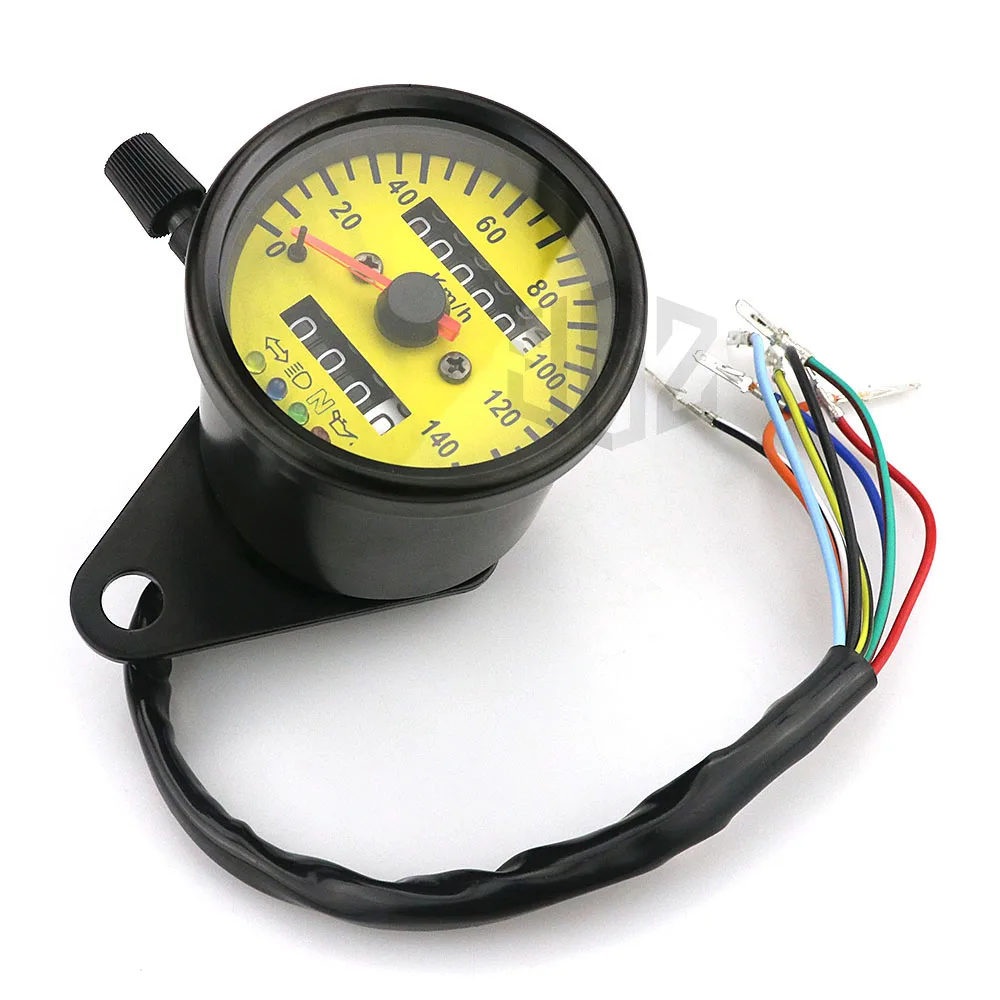 Universal 12V Motorcycle Speedometer Odometer Gauge Dual Speed Meter LED Indicator Light ATV Pit Dirt Bike Scooter Tachometer