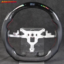 Carbon Fiber Steering Wheel For Chevrolet Corvette C6 z06 zr1 2006-2012 Racing Sprot Wheel Perforated Leather Volante With LED